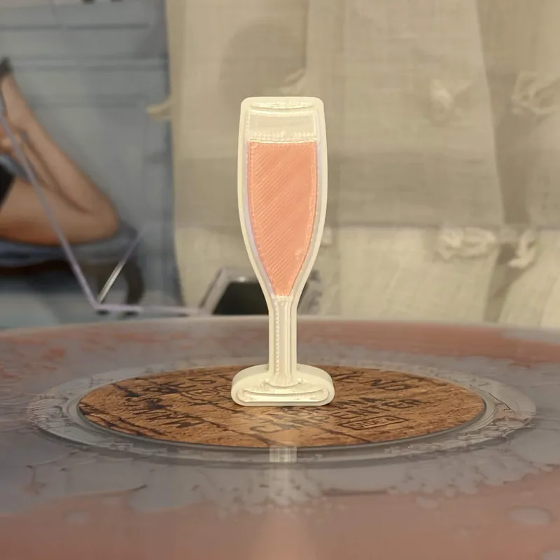 Pink Champagne vinyl record topper